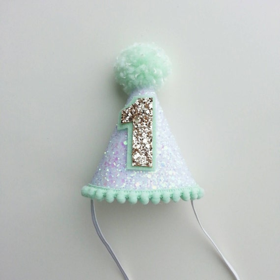 pom trim pom mint birthday, and smash, cake white 1st mint and , mint gold, Birthday,