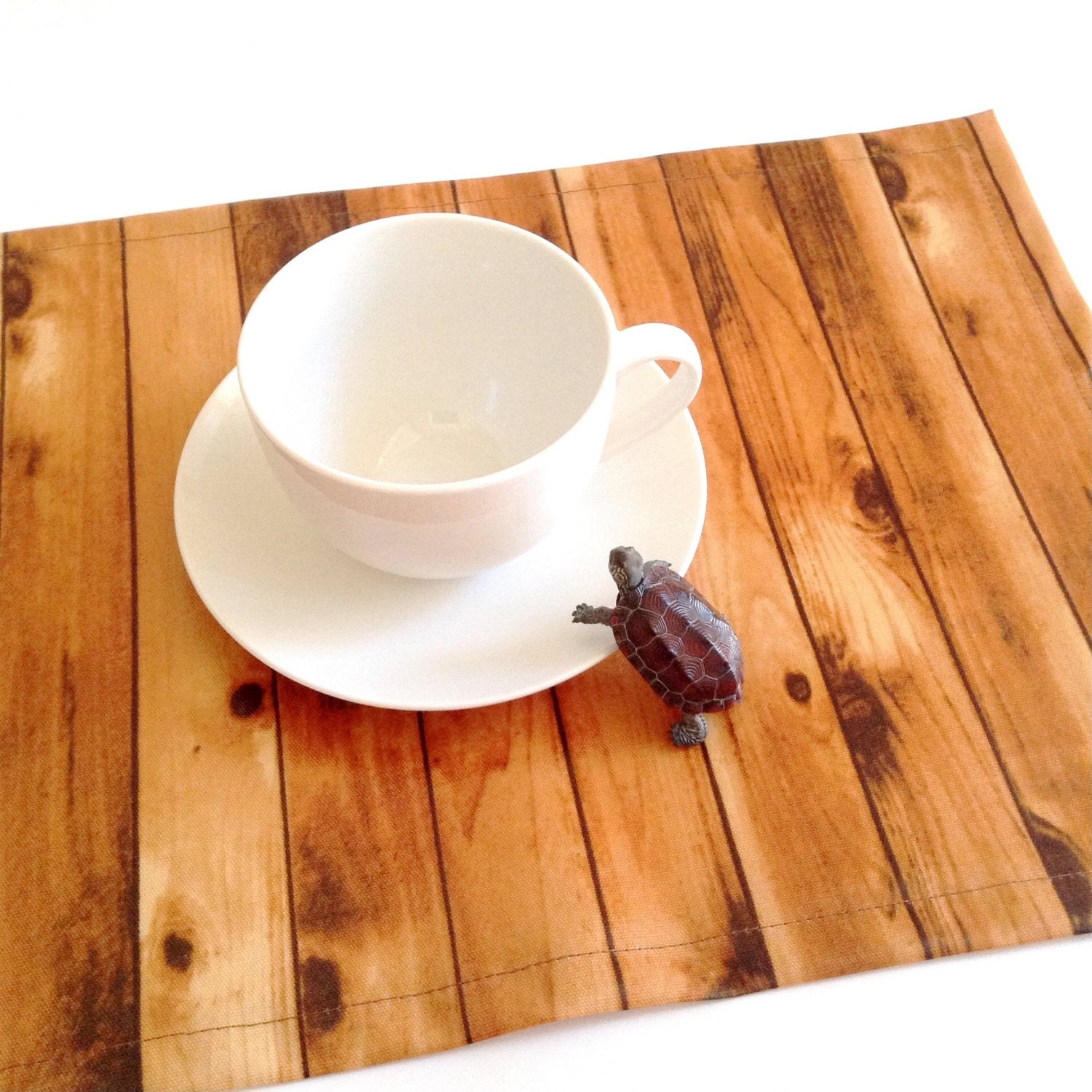 Wood Grain Placemat Wood Board Print Waterproof Table Mat
