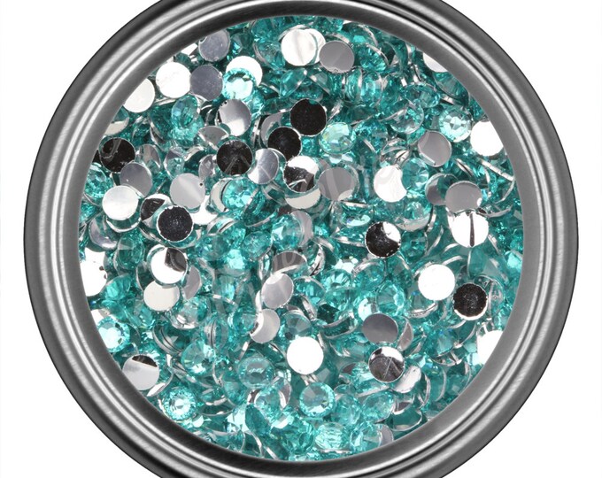 Light Blue Rhinestone Gems Flat Back Face Art Nail Art Scrapbook Phone Decoration 2mm 3mm 4mm 5mm 6mm