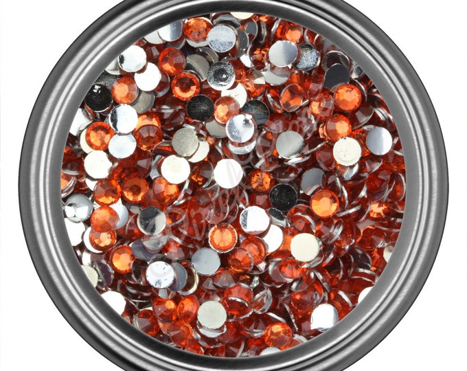 Orange Rhinestone Gems Flat Back Face Art Nail Art Scrapbook Phone Decoration 2mm 3mm 4mm 5mm 6mm