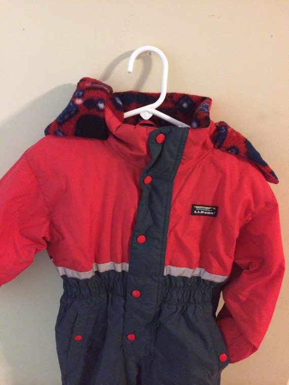 SALE 90s LL Bean kids snow suit red and green unisex by TheAudApe