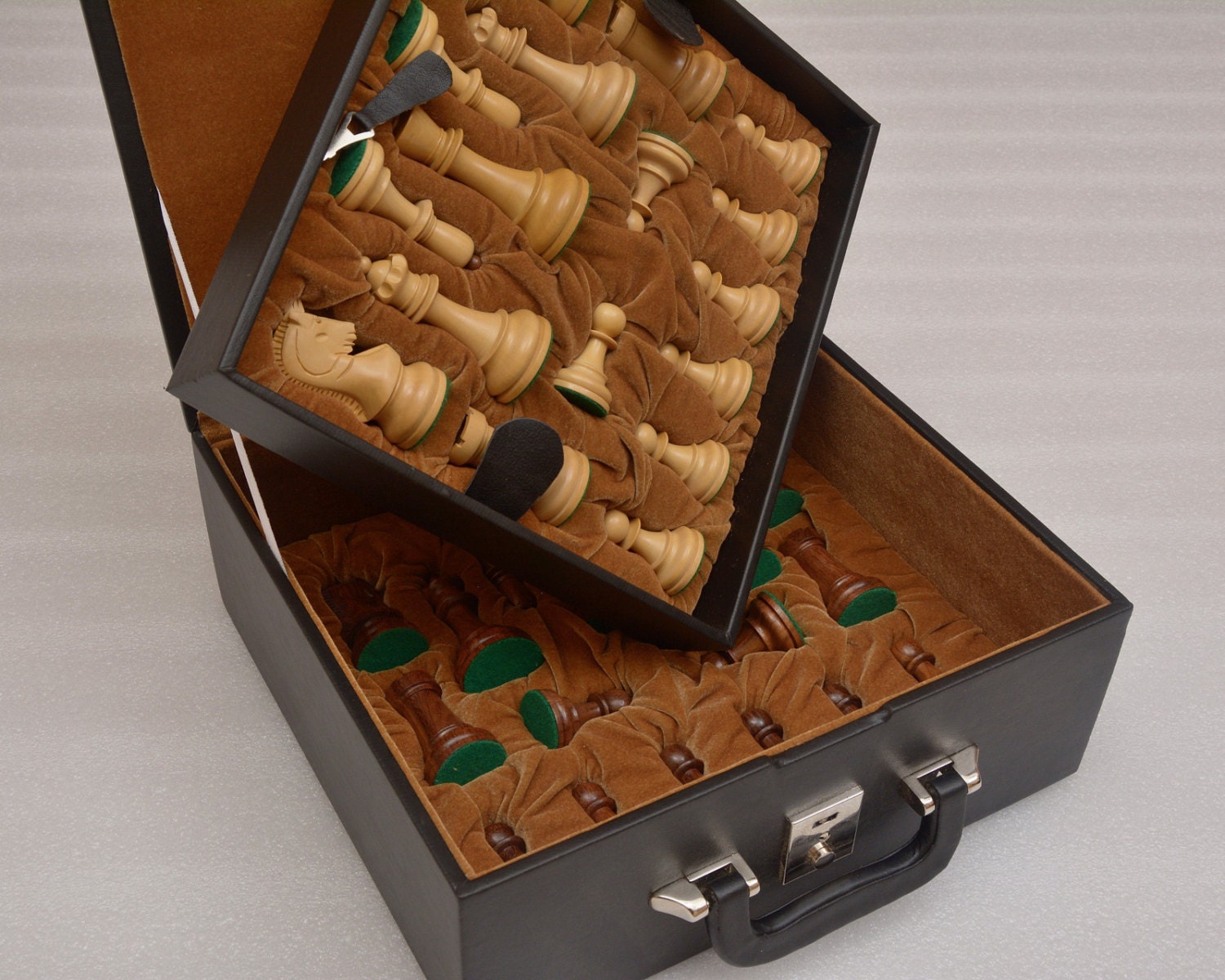 Chess Set storage box coffer with double tray by chessbazaarIndia