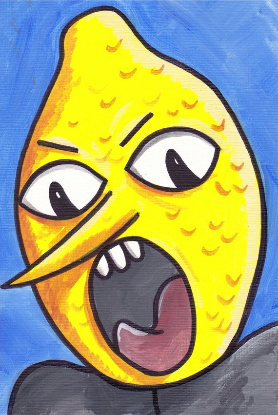 Adventure Time Lemongrab 9 x 6 Acrylic Painting