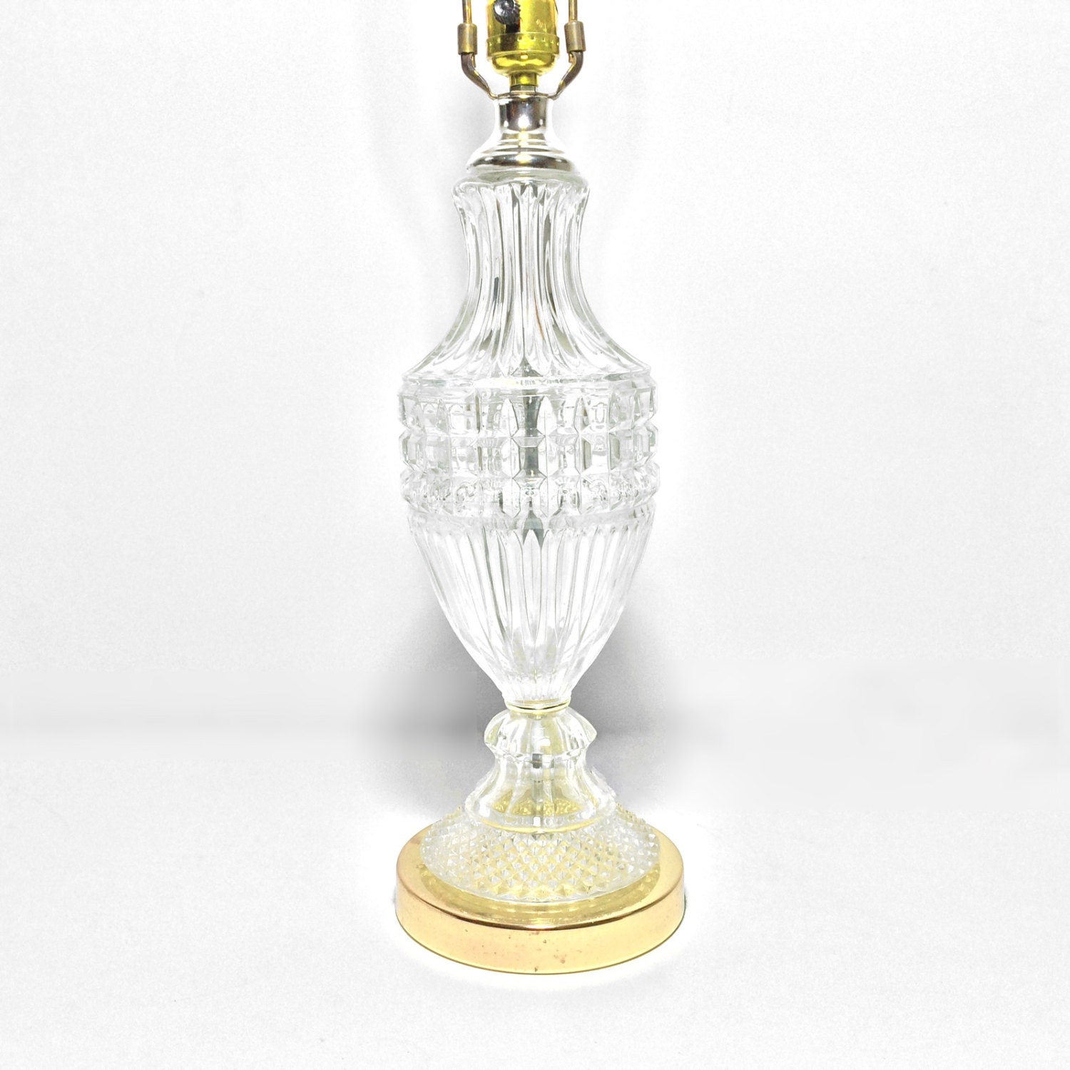 Vintage 24 Lead Crystal Table Lamp by Imperlux by PrimaTreasures