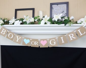 gender reveal party banner, Boy or Girl Banner, baby shower decorations, gender reveal decorations, baby shower banner, gender reveal banner