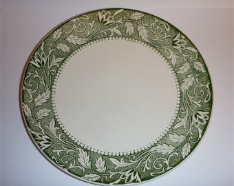 Green floral 10" dinner plates Meakin Renaissance style