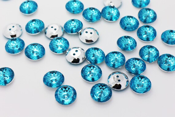 10 Dark Blue Acrylic Shiny Shank Buttons by boysenberryaccessory