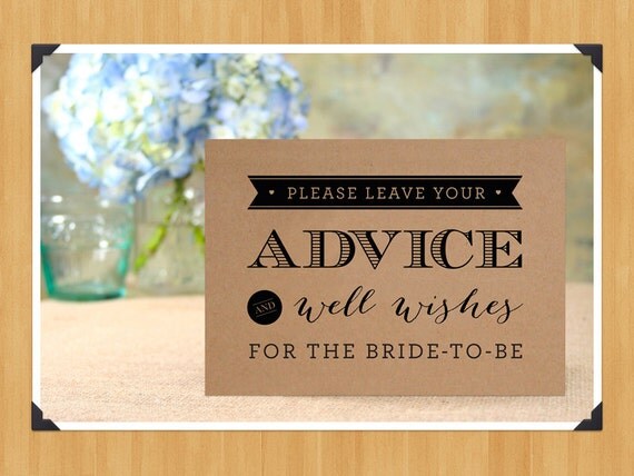 Printable 'Please Leave Your Advice and Well Wishes'