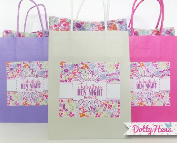 ... Hen NIght Wedding Birthday Party Gift Favour Bag - with Floral tissue