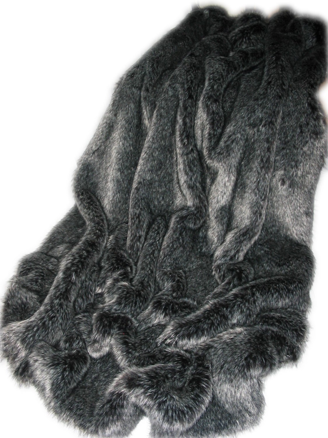 Exquisite Silver Fox Faux Fur Throw/Blanket Extra Soft