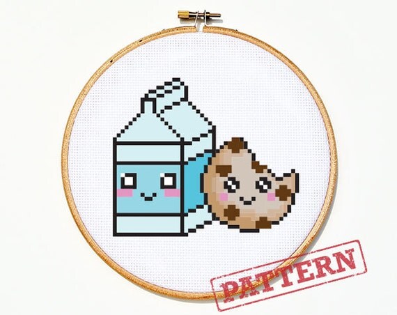 Milk And Cookie Cross Stitch Pattern