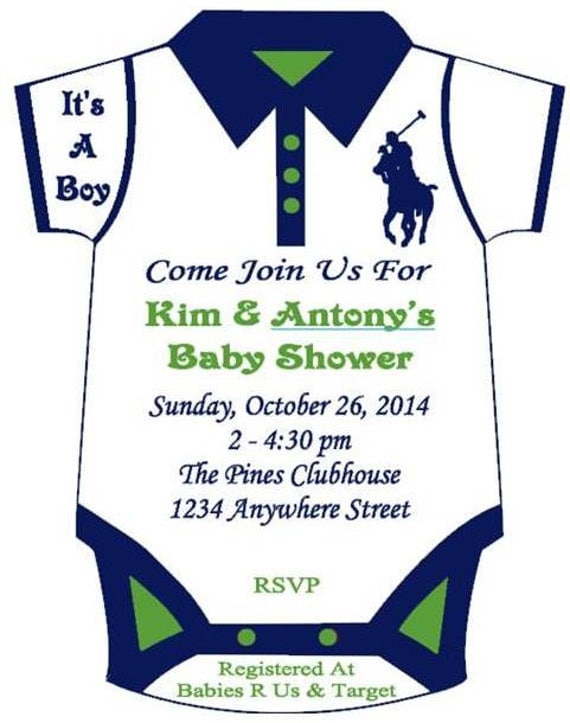 Polo Baby Shower Invitations 1