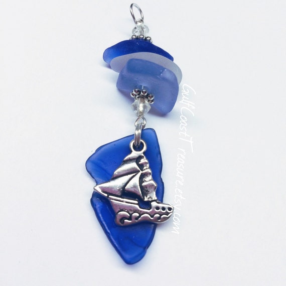 Cobalt Blue Sea Glass Jewelry Genuine Cobalt by GulfCoastTreasure