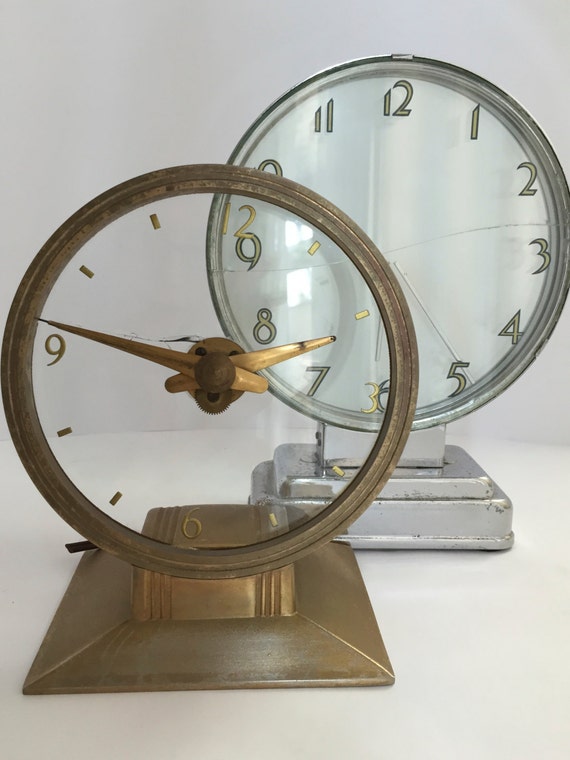 Jefferson Mystery Clocks Satin gold or polished silver finish