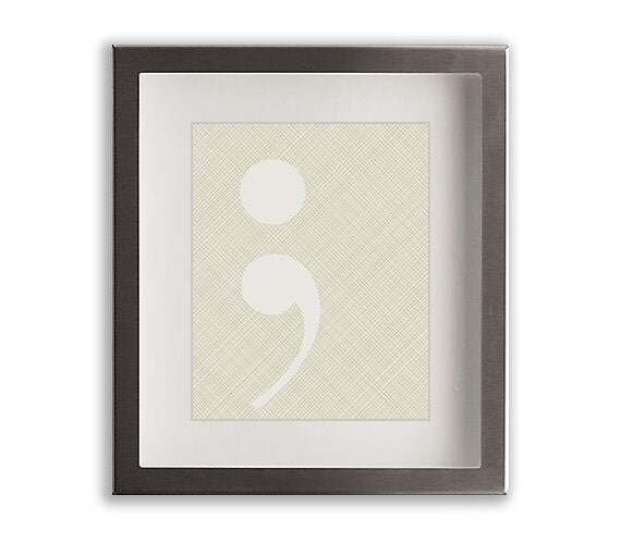 Semi Colon Symbol modern art gift idea family by ...