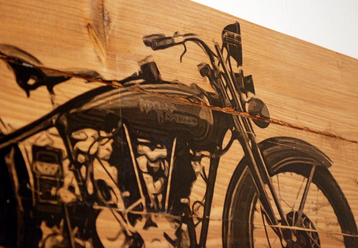 Large Vintage  1928 Harley  Davidson  Motorcycle Wall Art on