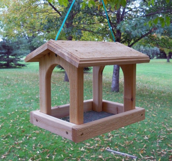 Cedar Bird Feeder Open Bird Feeder Hanging Bird Feeder