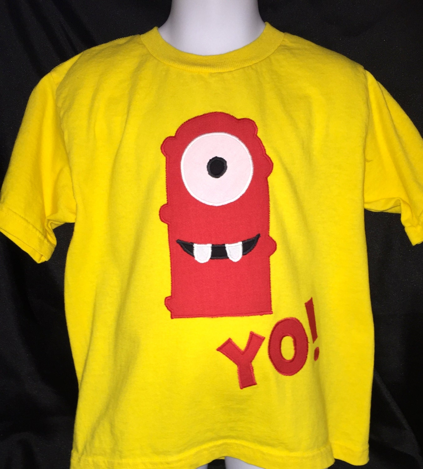 Handmade Embroidered Yo Gabba Gabba Muno T-shirt Infant or