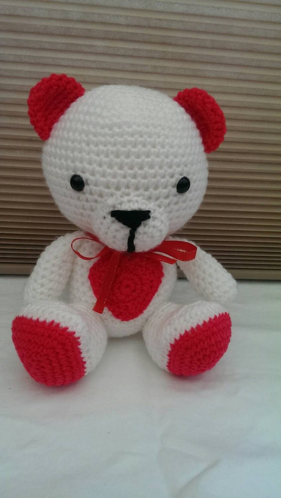 Amigurumi Red Heart Teddy Bear