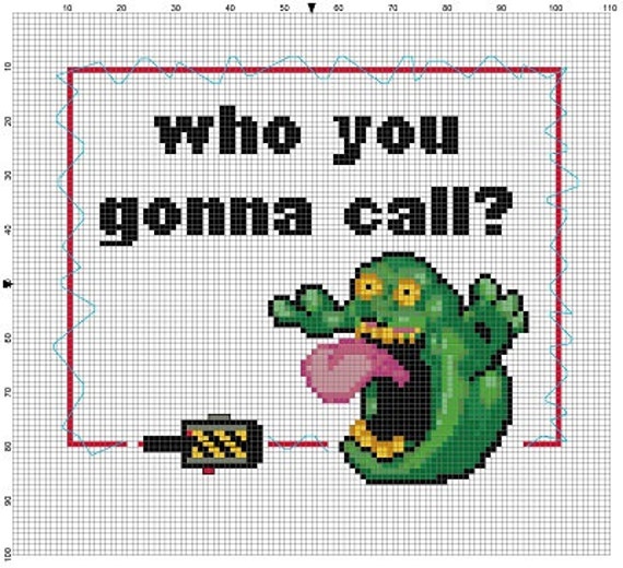 Who you gonna call GHOSTBUSTERS Cross Stitch Pattern