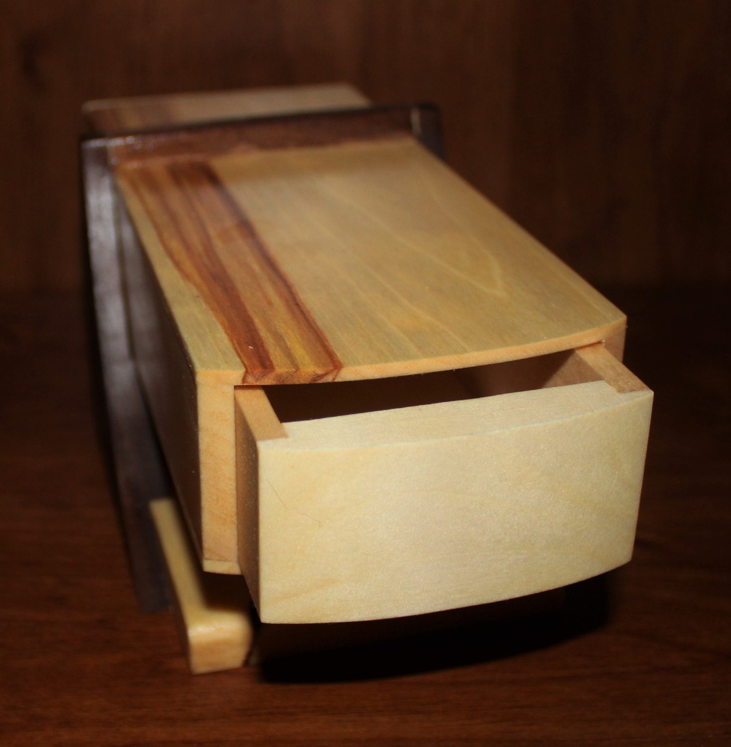 Keepsake Jewelry Box drawer easily slides open. by CountryTimber