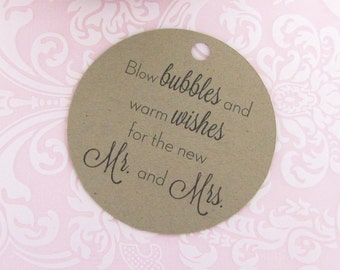 Wedding bubble tags (30) - Bubble tag - Kraft tag - Wedding gift tags - Wedding tag - Bubble label