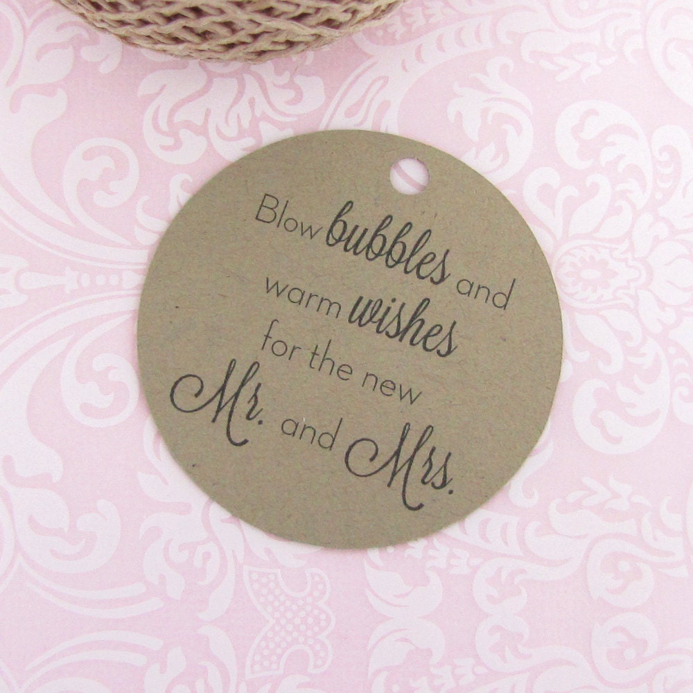 Wedding bubble tags 30 Bubble tag Kraft tag Wedding