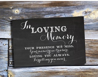 65% OFF SALE In Loving Memory, Printable Sign for Wedding Memorial ...