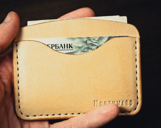 Hermann Oak Leather Cardholder / Slim Wallet/ Card wallet/ Leather Card holder/Men's Leather Wallet /Leather wallet/Slim wallet