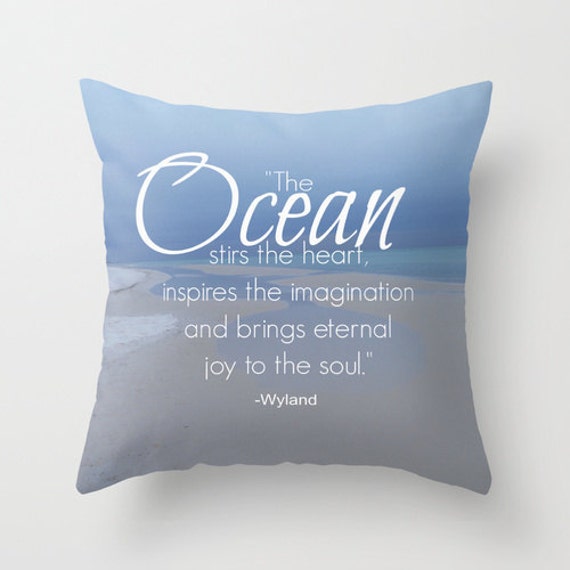 Items similar to Coastal Pillow Beach Quote Print Decorative Throw