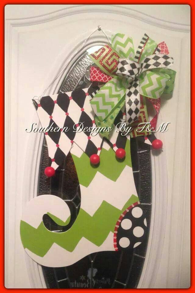 Stocking door hanger wall hanger Christmas by SouthernDesignsByTM