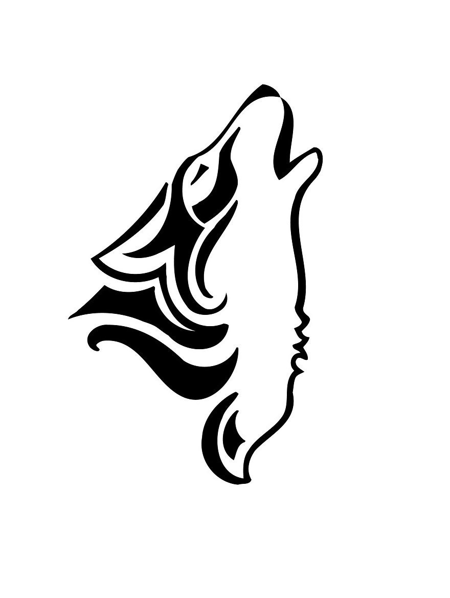 Tribal Husky Wolf Howling Vinyl Decal Sticker D622 by StickADecal