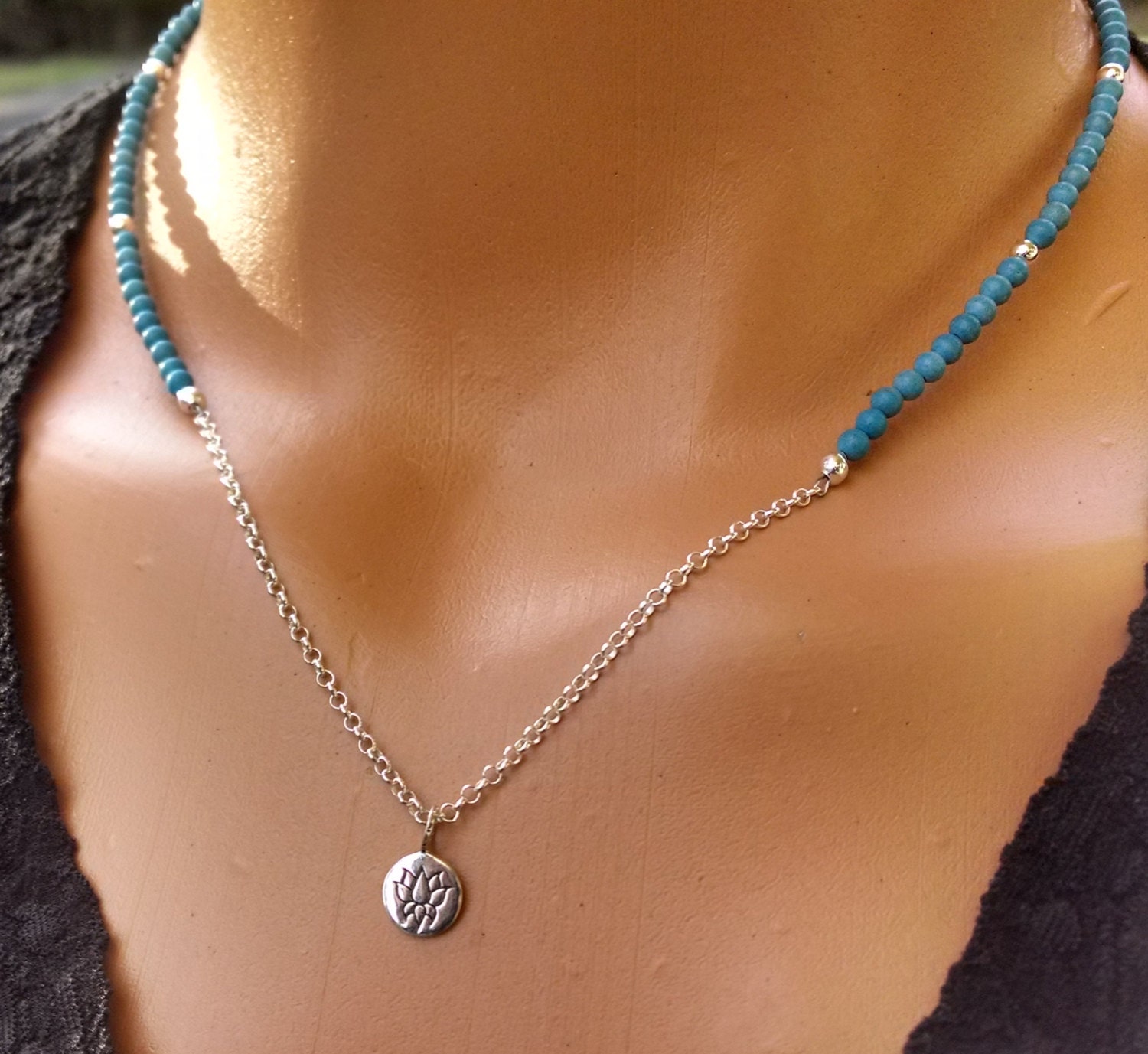 beaded yoga necklace beaded meditation necklace by TamDavisDesigns