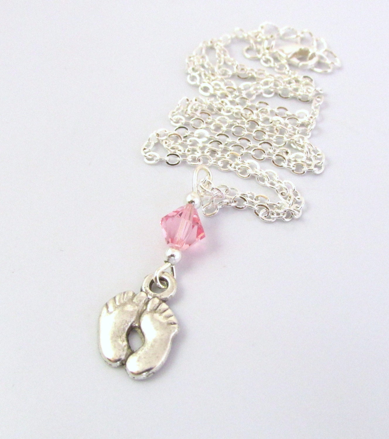 Baby Feet Necklace choose a color Baby Feet by BeadBrilliant