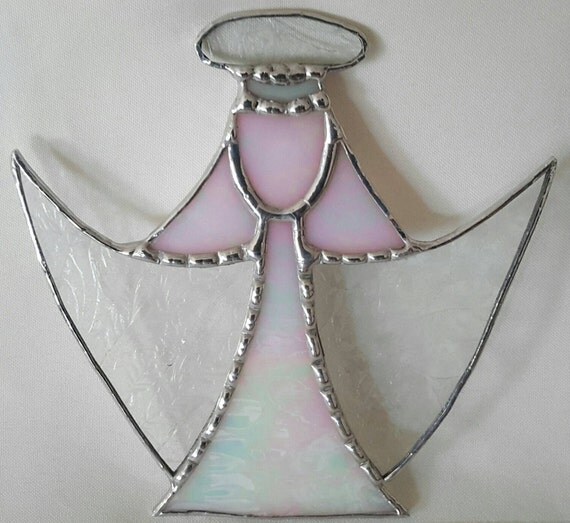 Angel stained glass suncatcher by GlassCutsAndMore on Etsy