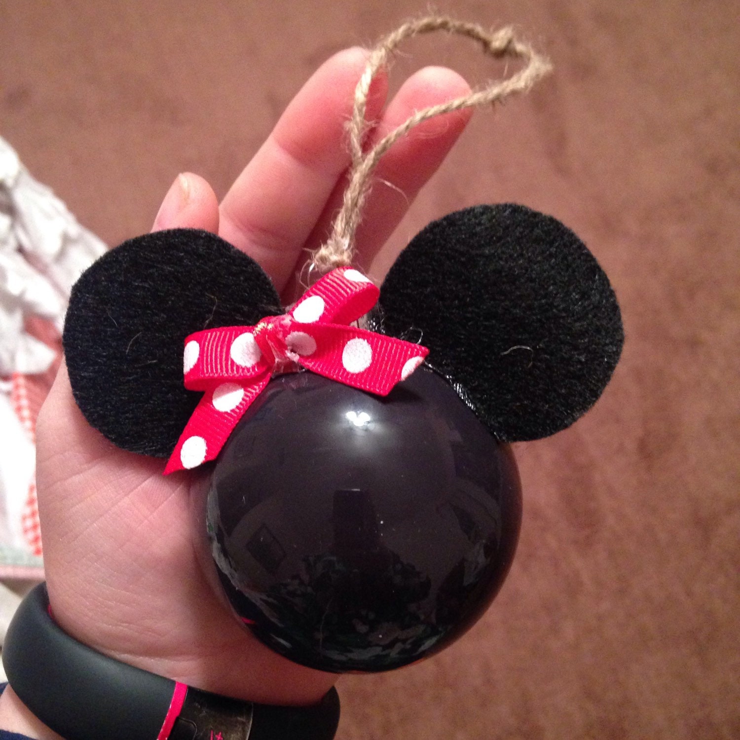 Minnie Mouse Ornament By Gingylicious On Etsy