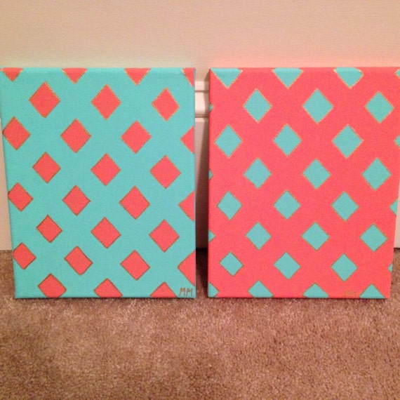 Set of 2 Canvas Painting Pattern by MussoArt on Etsy
