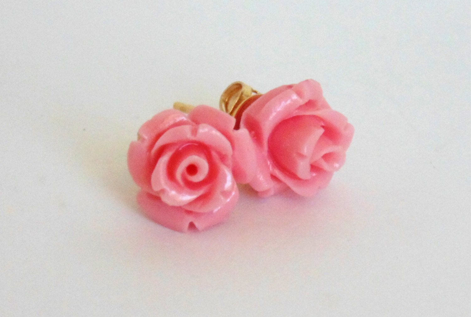 Soft pink rose earrings by ImperialJewelsbyKEM on Etsy