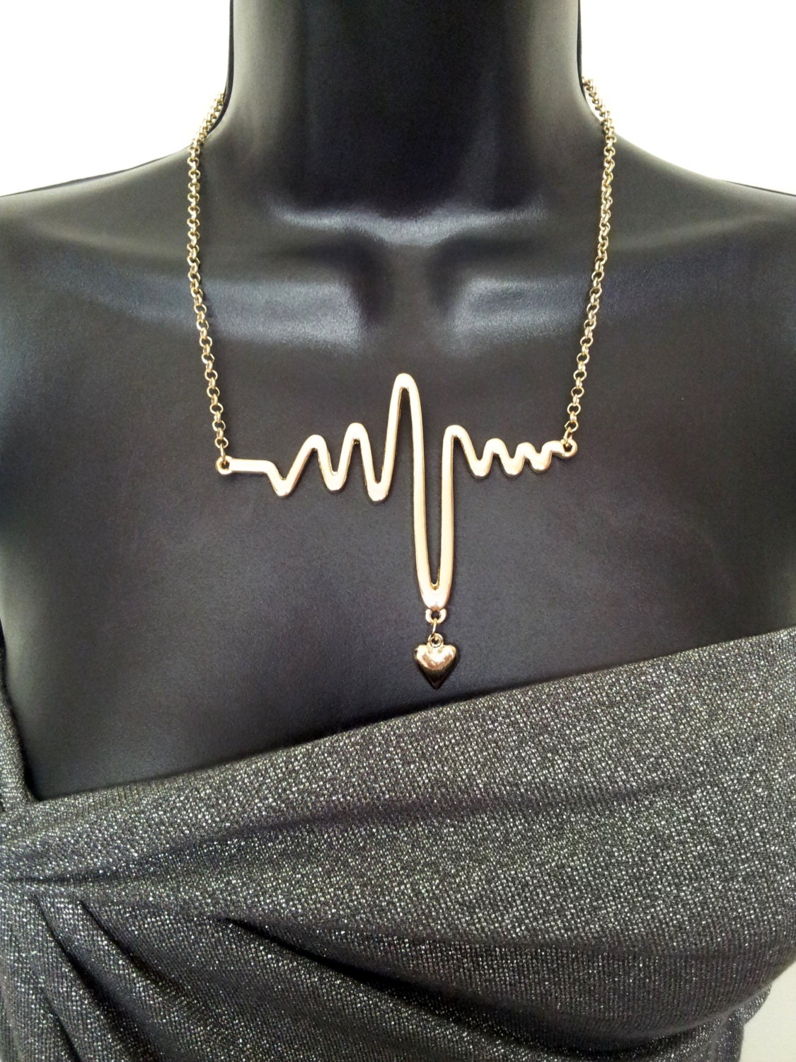 THE LIFELINE Necklace. Gold plated Ekg Doctor Nurse by OWhyDontYou