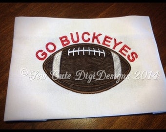 Go Buckeyes! Ohio State Buckeyes Football Applique Design - Instant Download