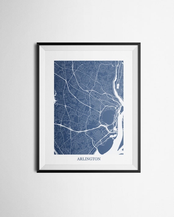 Arlington, Virginia Abstract Street Map Print