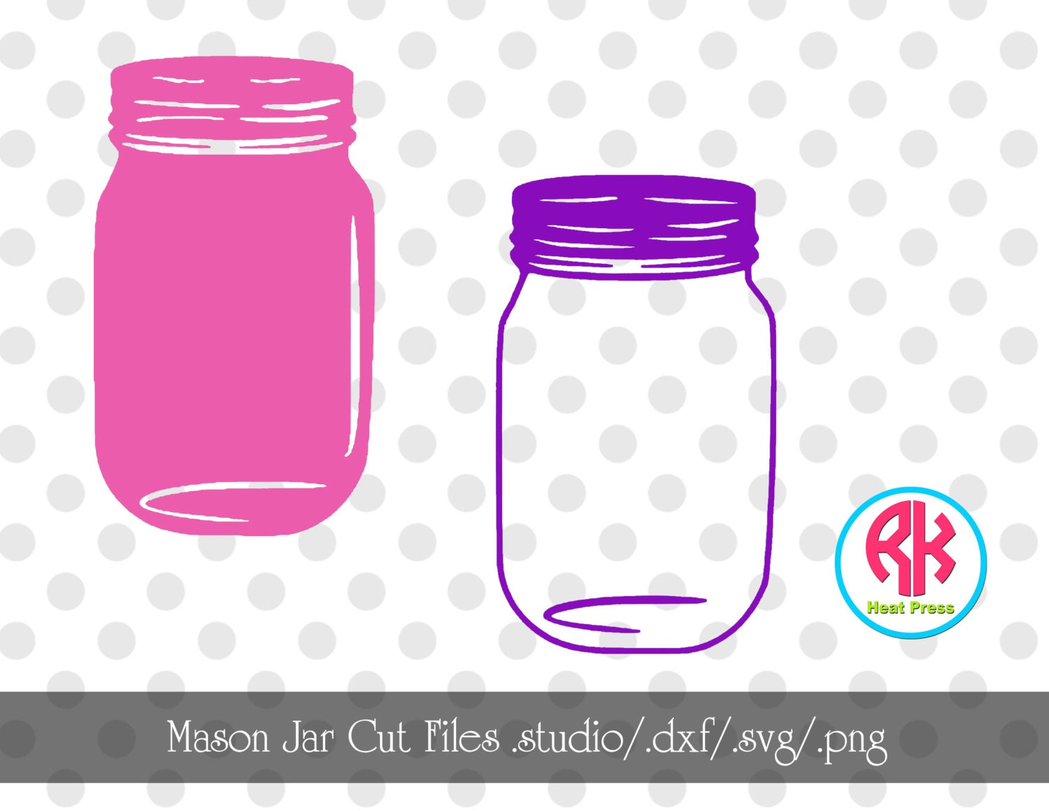 Mason Jar Set Cut Files .PNG .DXF .SVG