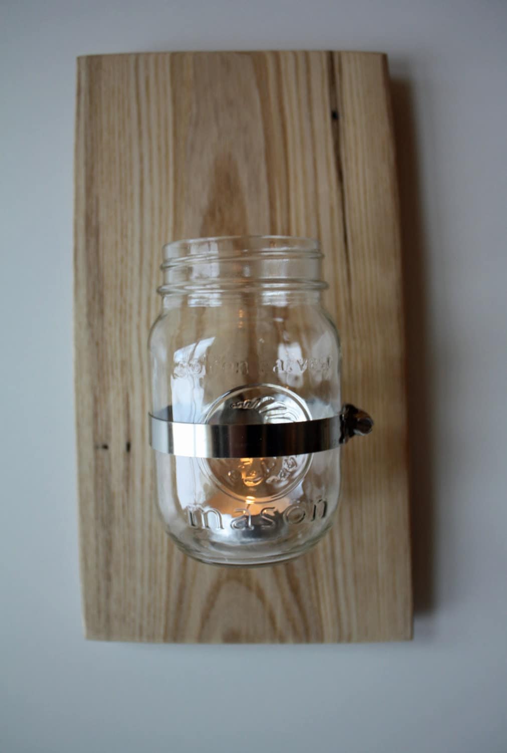 Wall Mounted Mason Jar 8 Sconce Candle Holder Vase by AikenKraft