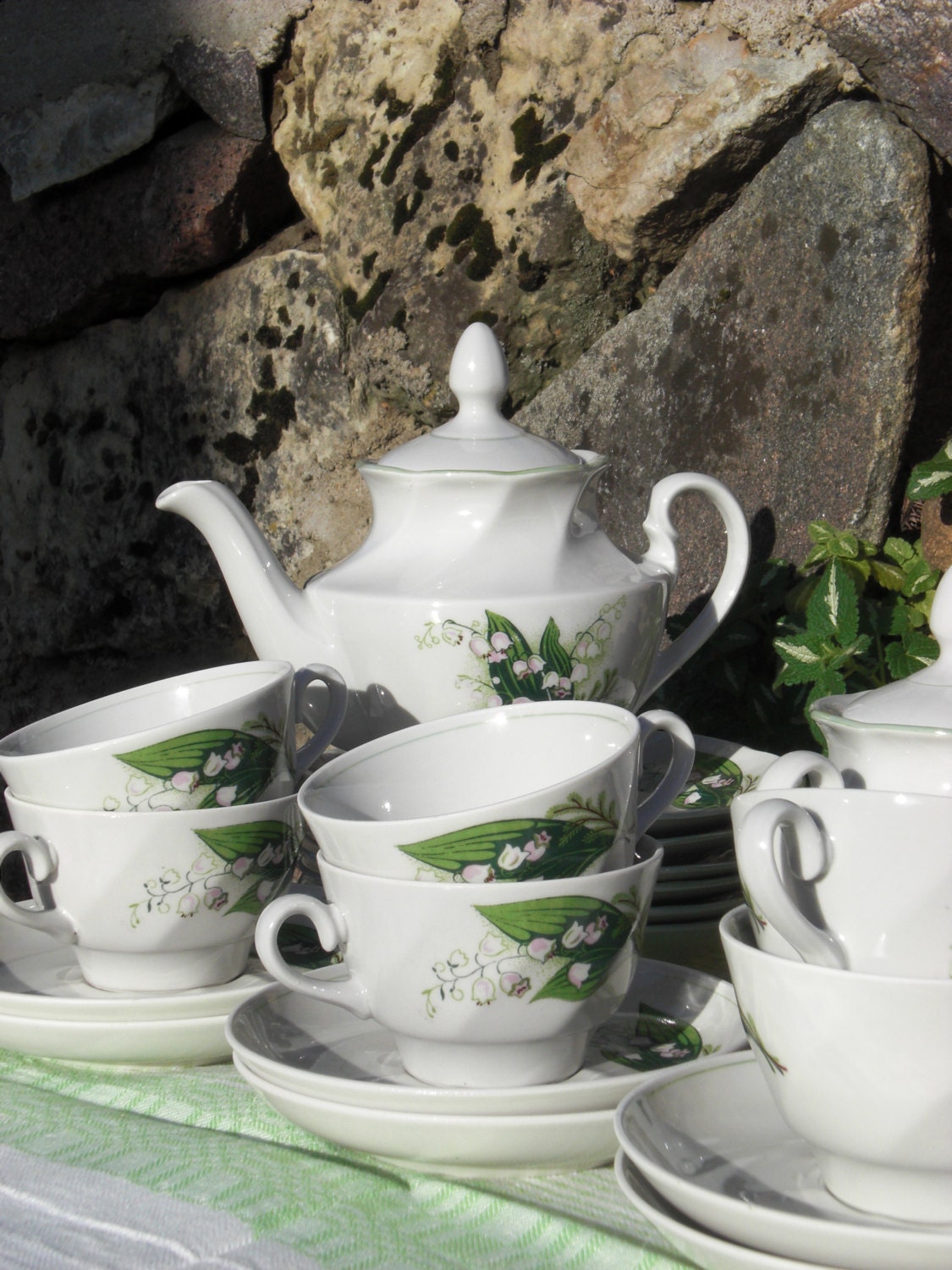 Woodland wedding rustic spring flower tea set teapot romantic tea pot sugar bowl cup Riga