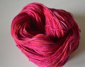 Hand Dyed Sock Yarn, BFL/Nylon Sock Yarn, Knitting Yarn, BFL Sock Knitting Yarn, Sock Knitting Yarn- Hand dyed sock yarn Lipstick
