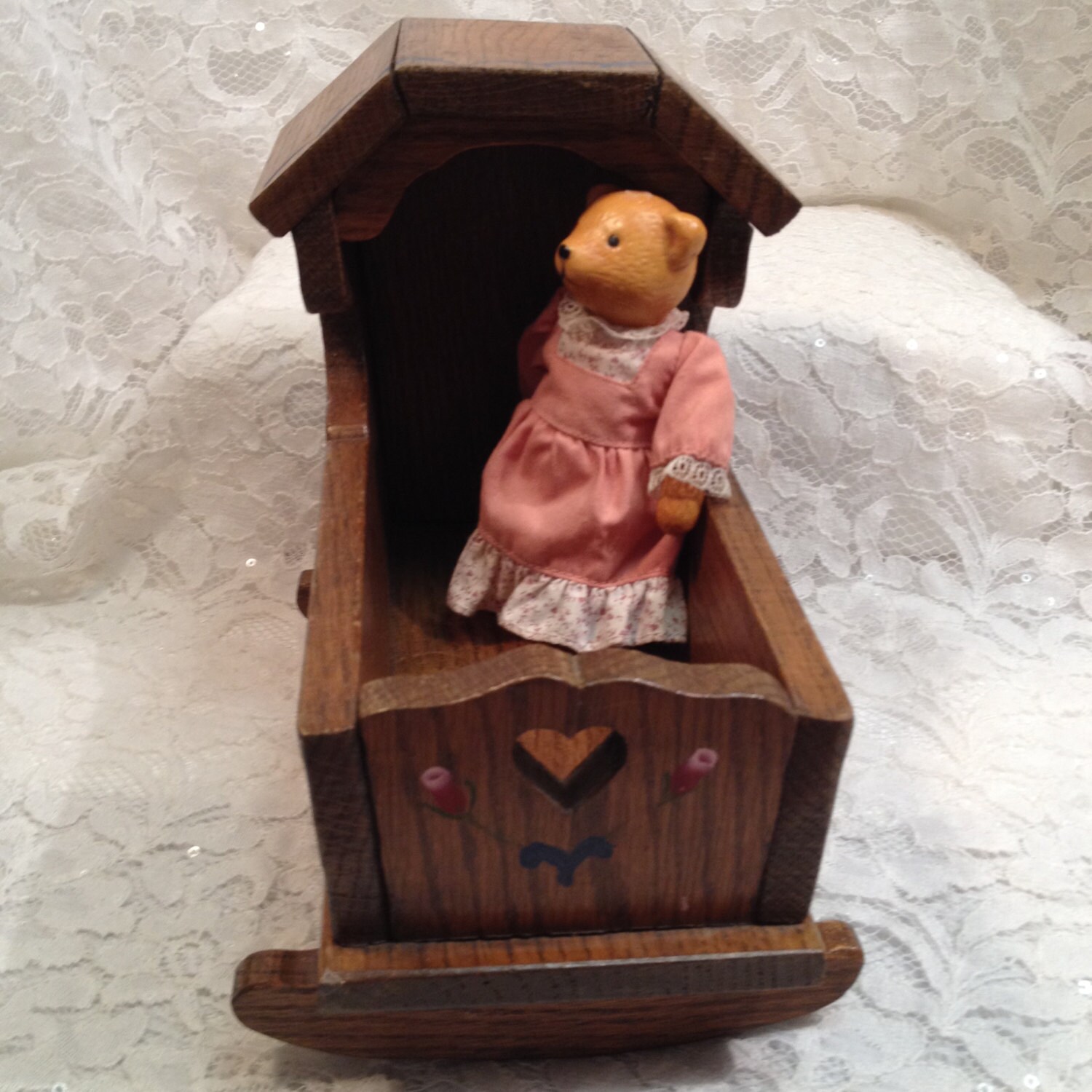 amish made doll cradle