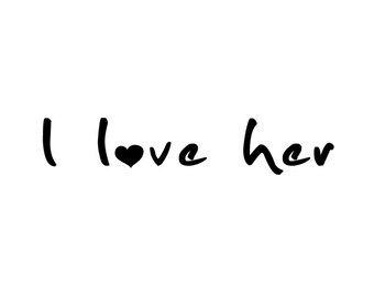 I Love Her Temporary Tattoo - Couple Love Tattoos (Set of 2) - Wedding Tattoo - Gift for Him - Gift for Her Gift under 5