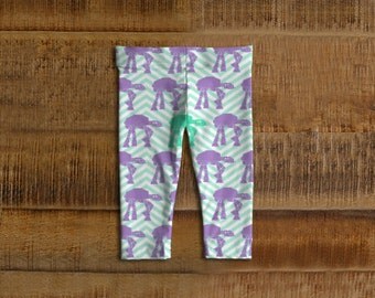 Star Wars Purple and Teal AT-AT's and Chevrons Leggings