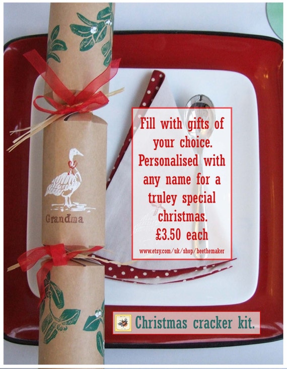 personalised hand printed christmas cracker kit by personalised hand printed christmas cracker kit by