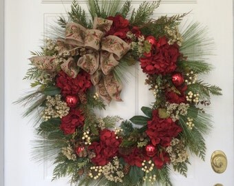 Christmas Wreath-Holiday Wreath-Winter Wreath-Country Christmas ...